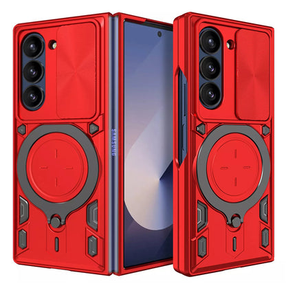 Ovitek za Samsung Galaxy Z Fold6 F956, Techsuit, CamGuard Pro, rdeč