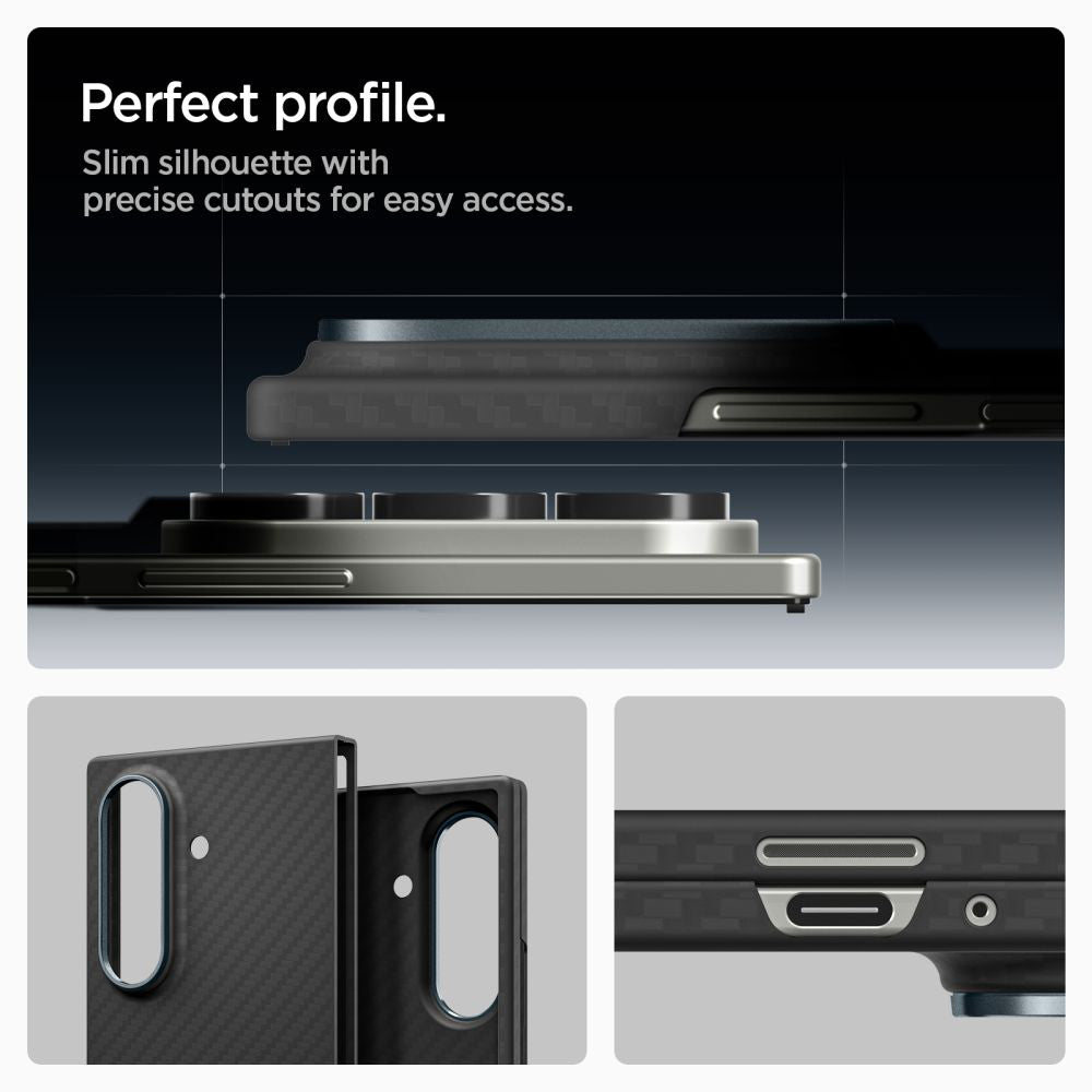 Ovitek za Samsung Galaxy Z Fold7 F966, Spigen, Air Skin, črn ACS09555