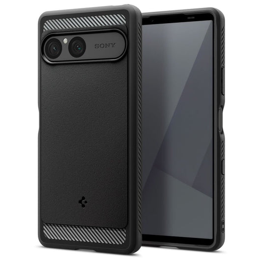 Ovitek za Sony Xperia 10 VII, Spigen, Rugged Armor, Črn