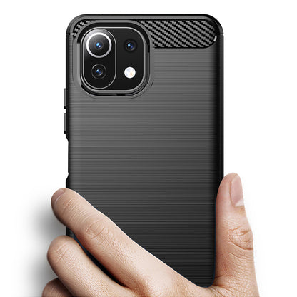 Ovitek za Xiaomi 11 Lite 5G NE / Mi 11 Lite 5G / 11 Lite, Techsuit, ogljik, črn