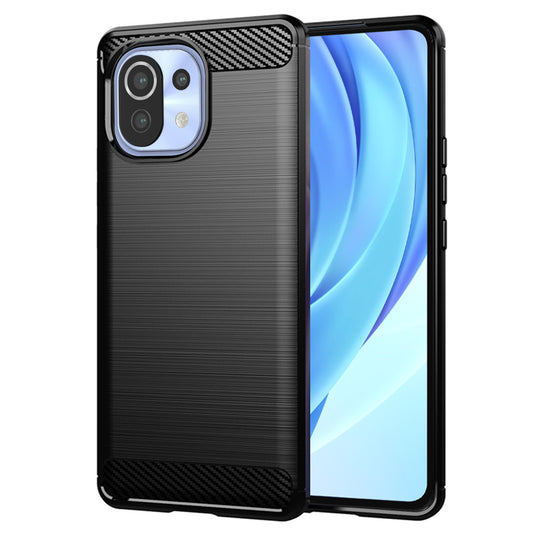 Ovitek za Xiaomi 11 Lite 5G NE / Mi 11 Lite 5G / 11 Lite, Techsuit, ogljik, črn