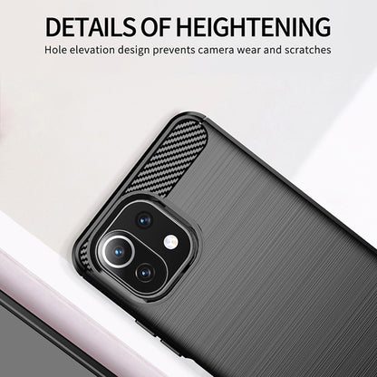 Ovitek za Xiaomi 11 Lite 5G NE / Mi 11 Lite 5G / 11 Lite, Techsuit, ogljik, črn