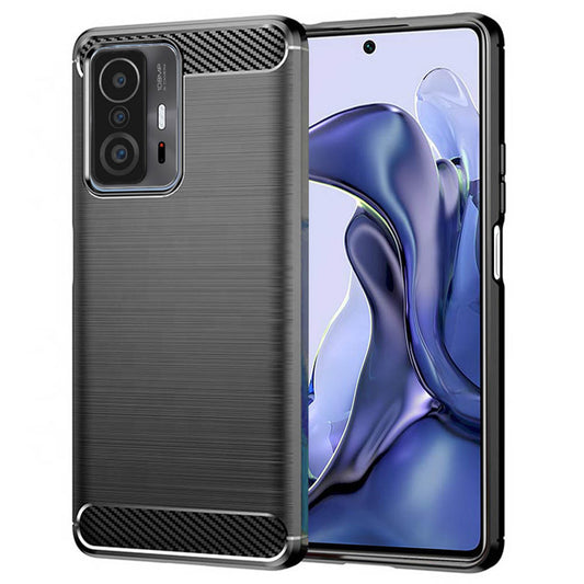 Ovitek za Xiaomi 11T / 11T Pro, Techsuit, Karbon, Črn