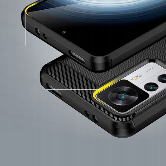 Ovitek za Xiaomi 12T / 12T Pro, Techsuit, Karbon, Črn