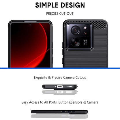 Ovitek za Xiaomi 13T Pro / 13T, Techsuit, Karbon, Črn