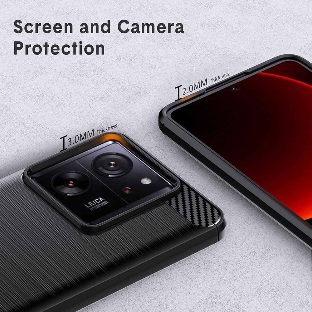 Ovitek za Xiaomi 13T Pro / 13T, Techsuit, Karbon, Črn