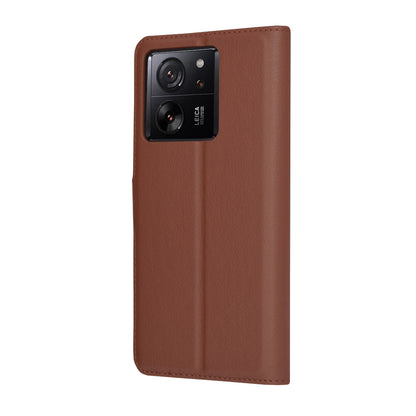 Ovitek za Xiaomi 13T Pro / 13T, Techsuit, usnjeni folio, rjav