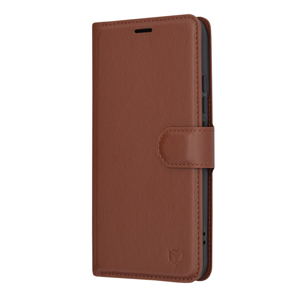 Ovitek za Xiaomi 14, Techsuit, usnjeni folio, rjav