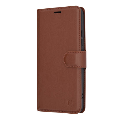 Ovitek za Xiaomi 14, Techsuit, usnjeni folio, rjav