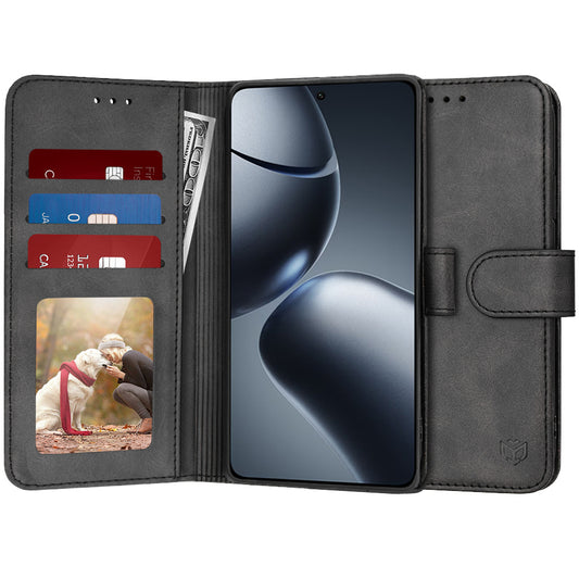 Ovitek za Xiaomi 14T Pro, Techsuit, Diary Book, Črn