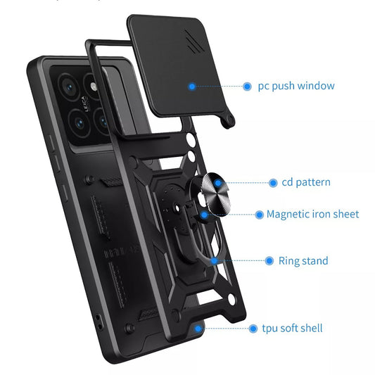 Ovitek za Xiaomi 15, Techsuit, CamShield, Črn