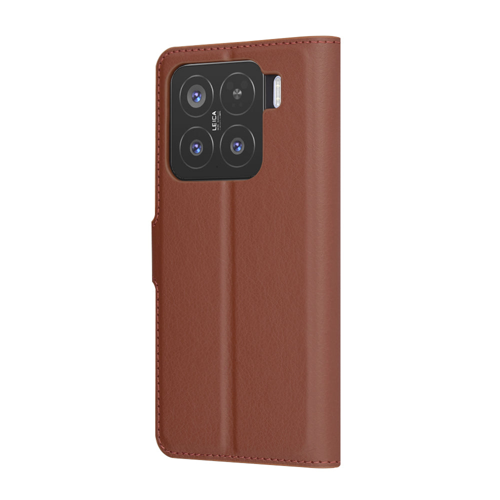 Ovitek za Xiaomi 15, Techsuit, usnjeni folio, rjav