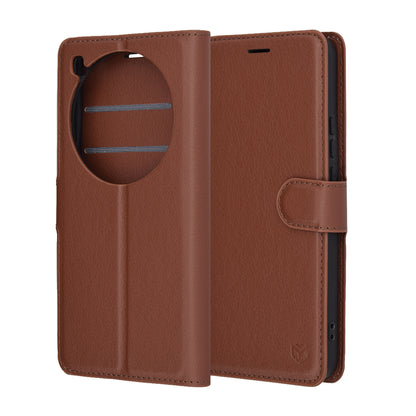 Ovitek za Xiaomi 15 Ultra, Techsuit, usnjeni folio, rjav