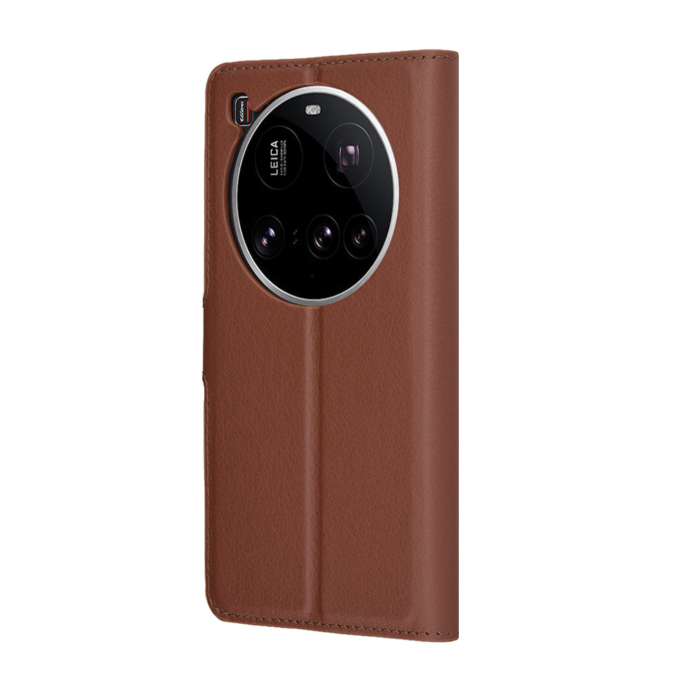Ovitek za Xiaomi 15 Ultra, Techsuit, usnjeni folio, rjav