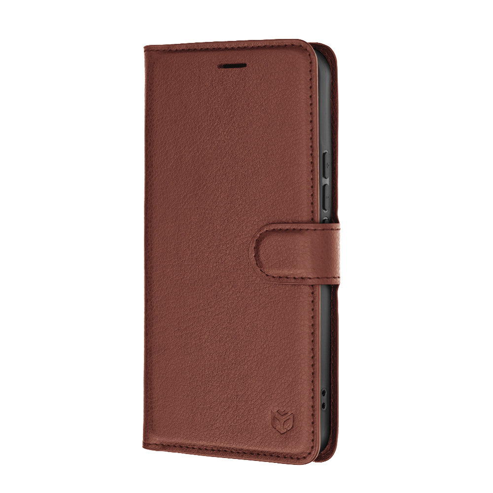 Case for Xiaomi 17T, Techsuit, Leather Folio, Brown