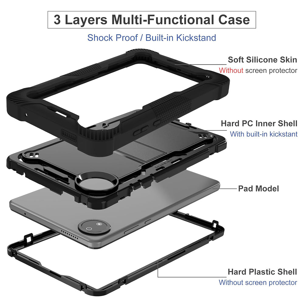 Ovitek za Xiaomi Pad 7, Techsuit, Rugged TabShell, Črn