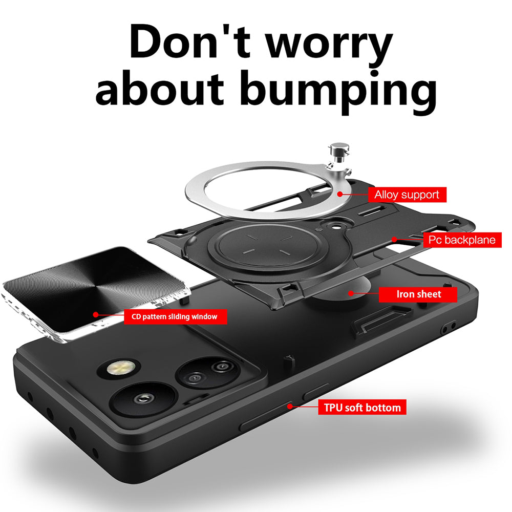 Ovitek za Xiaomi Poco C65 / Redmi 13C, Techsuit, CamGuard Pro, Črn