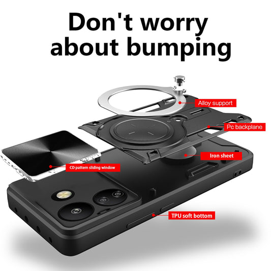 Ovitek za Xiaomi Poco C65 / Redmi 13C, Techsuit, CamGuard Pro, Črn