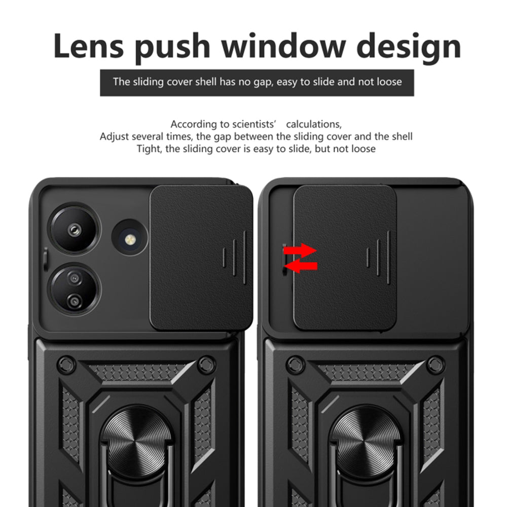 Ovitek za Xiaomi Poco C65 / Redmi 13C, Techsuit, CamShield, Črn