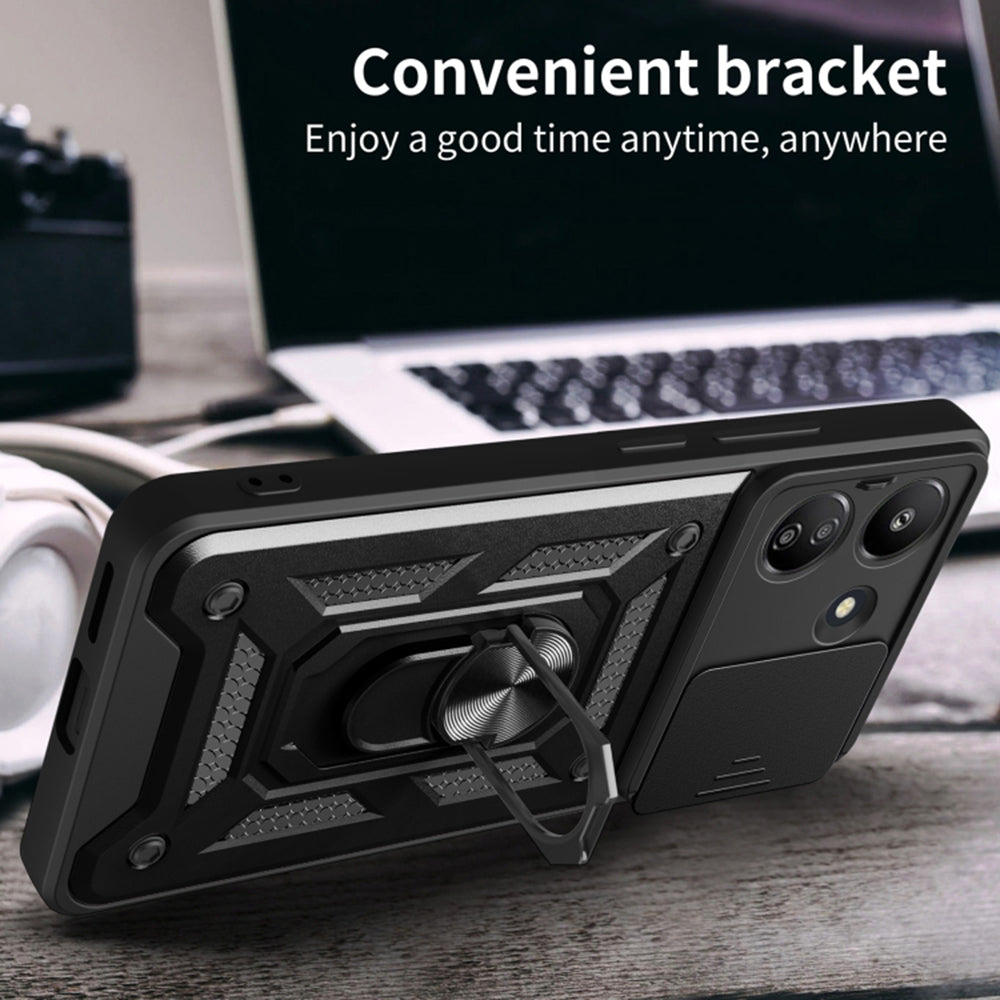 Ovitek za Xiaomi Poco C65 / Redmi 13C, Techsuit, CamShield, Črn