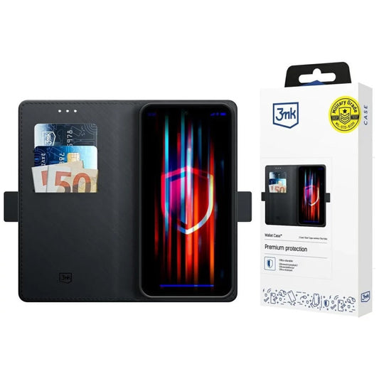Ovitek za Xiaomi Poco C75 / Redmi 14C, 3MK, Denarnica, Črna