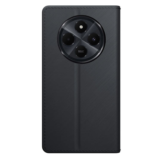 Ovitek za Xiaomi Poco C75 / Redmi 14C, 3MK, Denarnica, Črna
