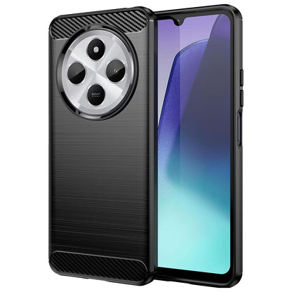 Ovitek za Xiaomi Poco C75 / Redmi 14C, Techsuit, Karbon, Črn