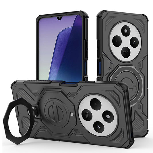 Ovitek za Xiaomi Poco C75 / Redmi 14C, Techsuit, Carbon Shield Pro, Črn