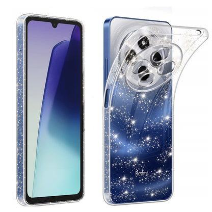 Ovitek za Xiaomi Poco C75 / Redmi 14C, Techsuit, SparkleSkin, Prozoren