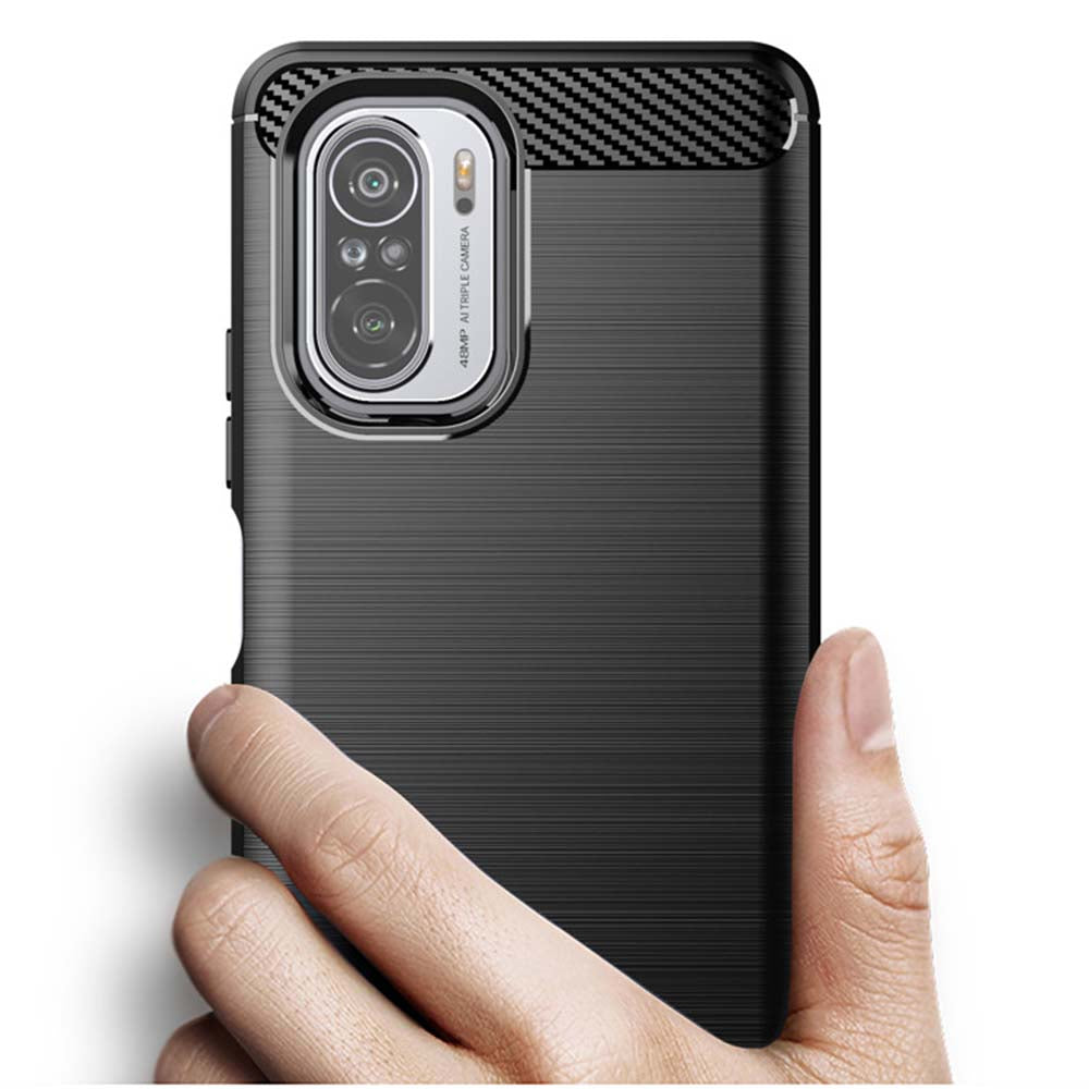 Ovitek za Xiaomi Poco F3 / Mi 11i, Techsuit, Karbon, Črn