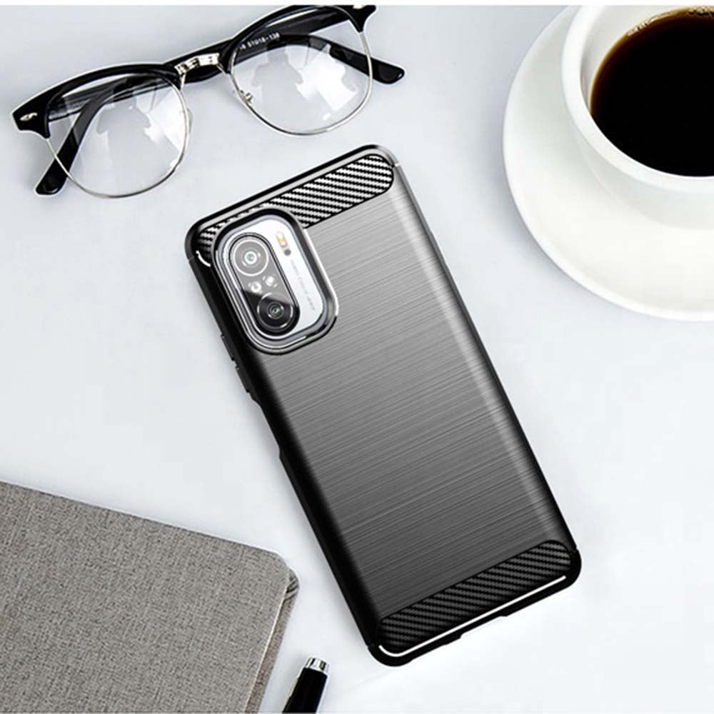 Ovitek za Xiaomi Poco F3 / Mi 11i, Techsuit, Karbon, Črn