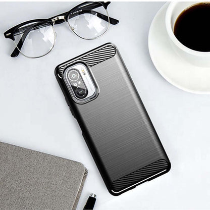 Ovitek za Xiaomi Poco F3 / Mi 11i, Techsuit, Karbon, Črn