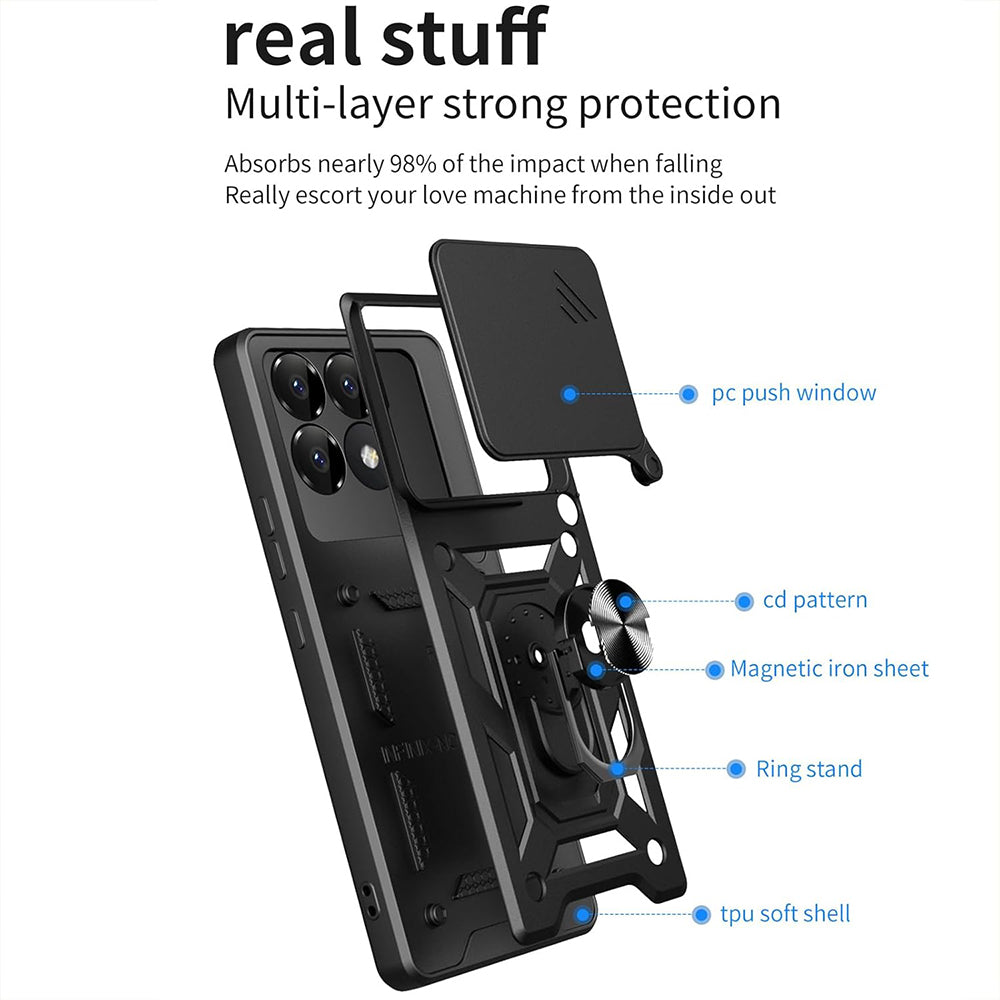 Ovitek za Xiaomi Poco F6 Pro, Techsuit, CamShield, modra