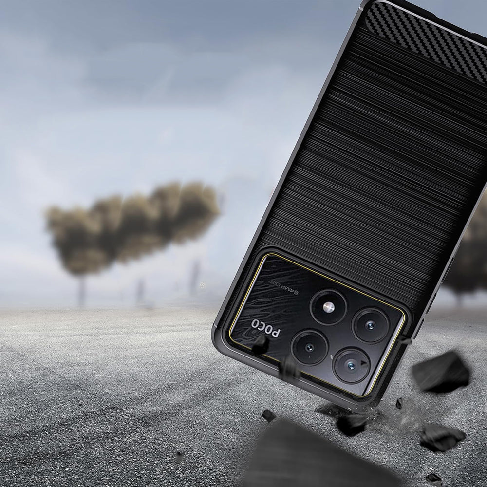 Ovitek za Xiaomi Poco F6 Pro, Techsuit, Karbon, Črn