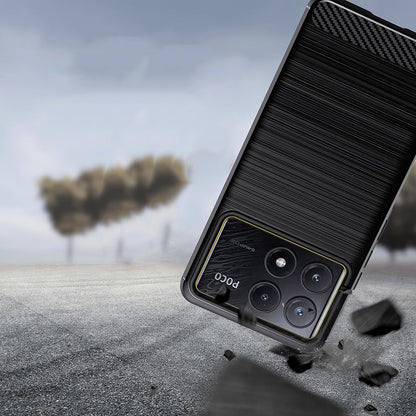 Ovitek za Xiaomi Poco F6 Pro, Techsuit, Karbon, Črn