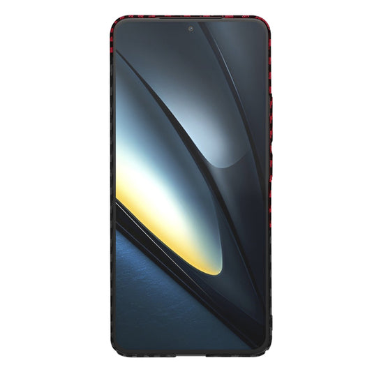 Ovitek za Xiaomi Poco F6 Pro, Techsuit, Carbonite FiberShell, Črno Rdeč