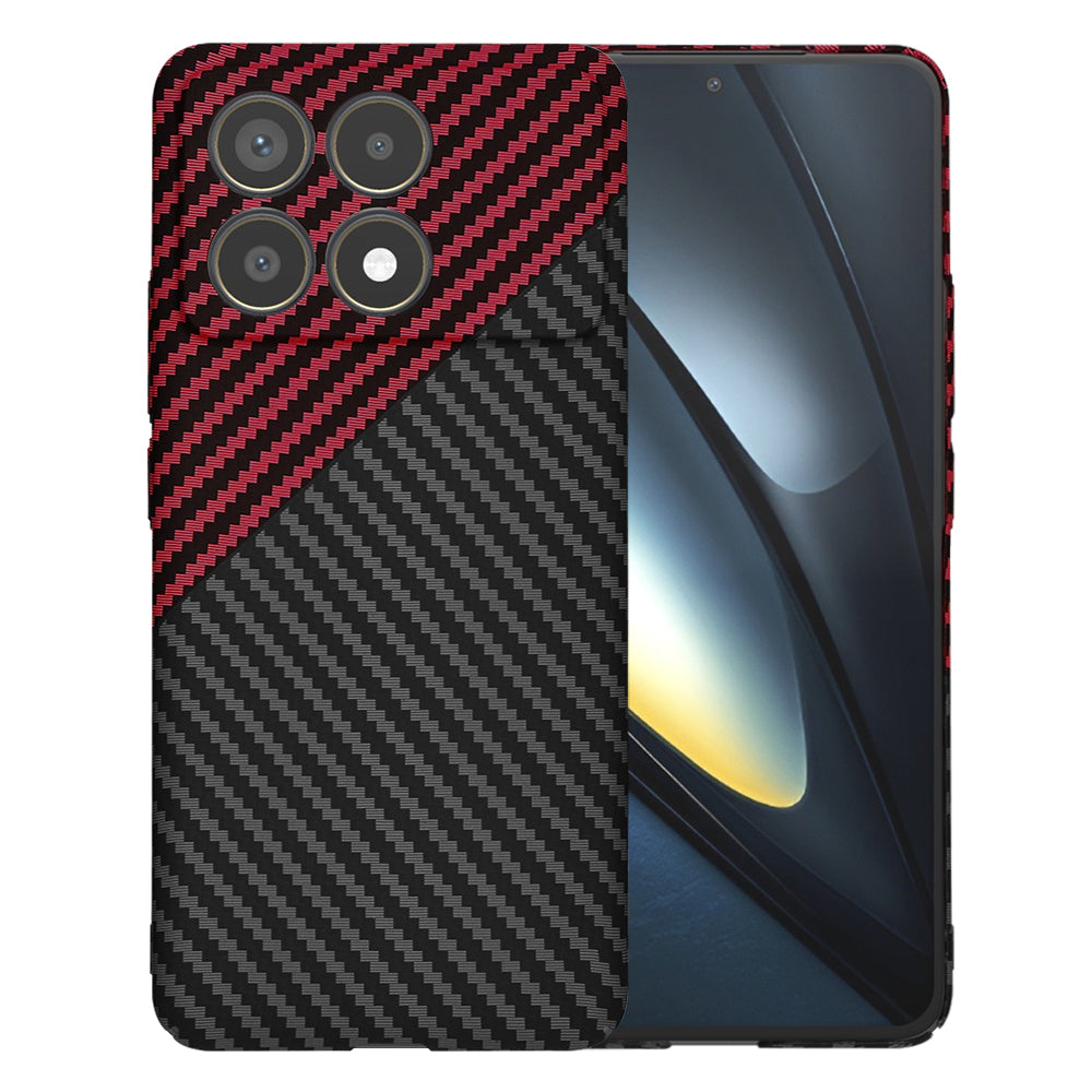 Ovitek za Xiaomi Poco F6 Pro, Techsuit, Carbonite FiberShell, Črno Rdeč
