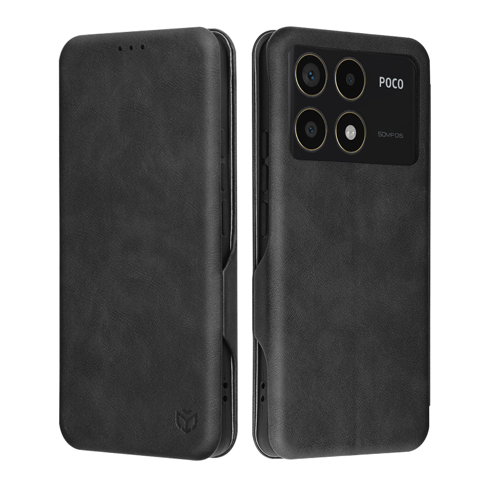 Ovitek za Xiaomi Poco F6 Pro, Techsuit, Safe Wallet Plus, Črn