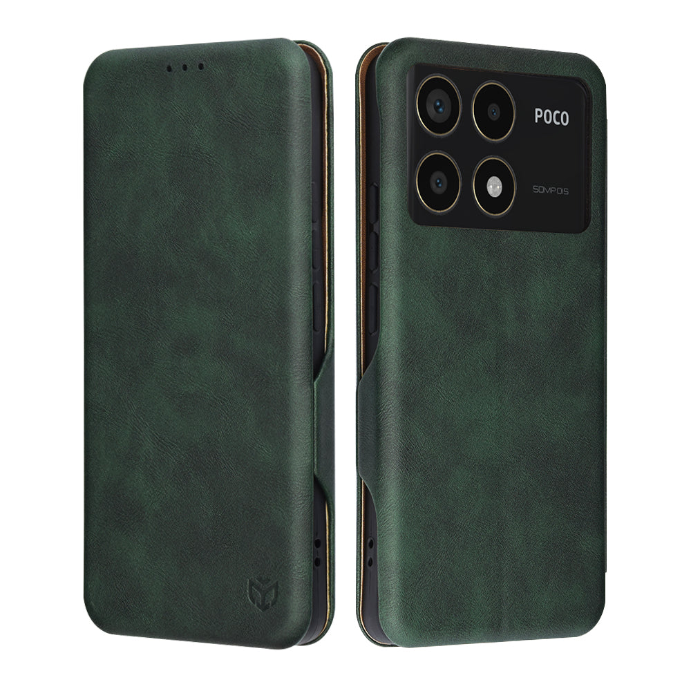 Ovitek za Xiaomi Poco F6 Pro, Techsuit, Safe Wallet Plus, Zelen