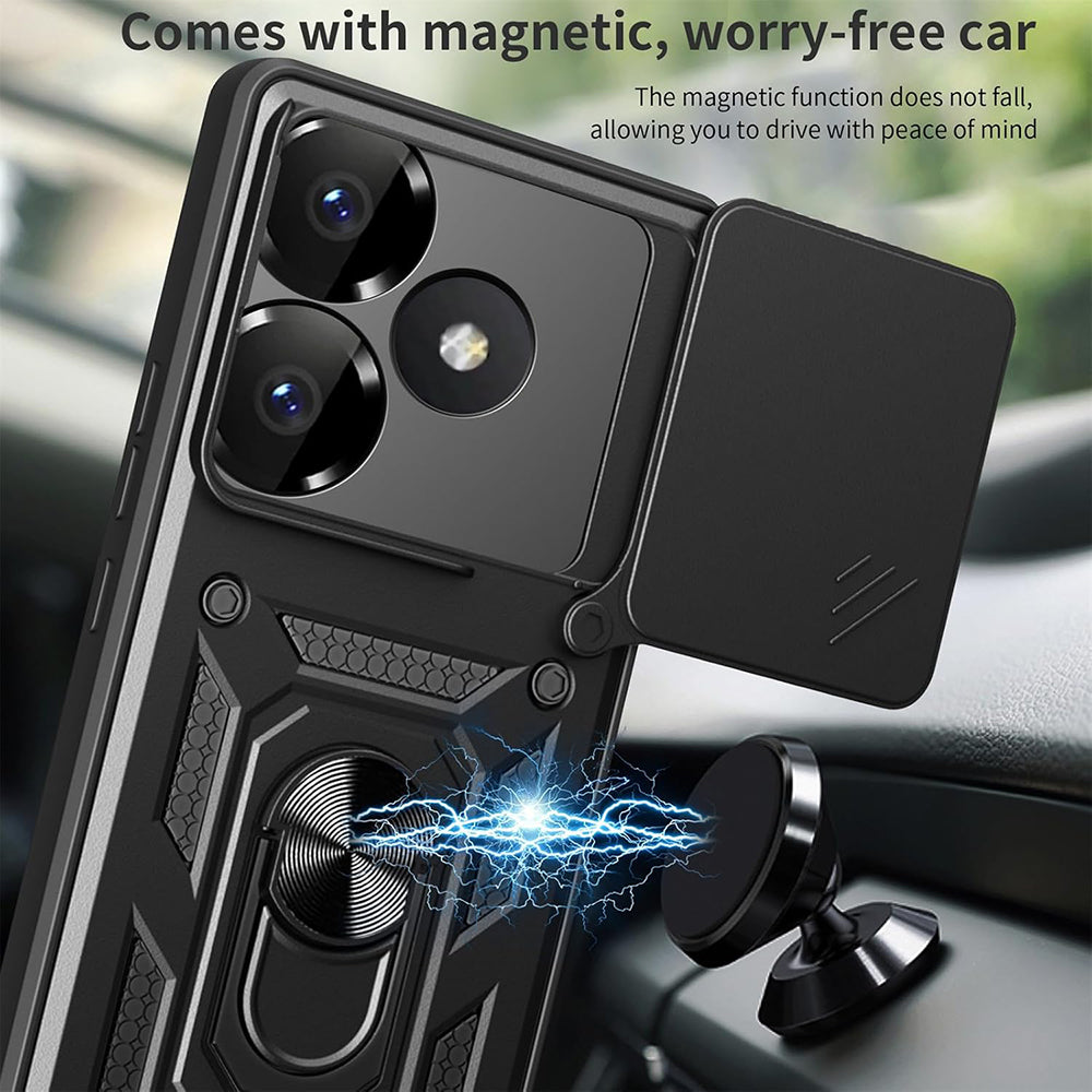 Ovitek za Xiaomi Poco F6, Techsuit, CamShield, Črn