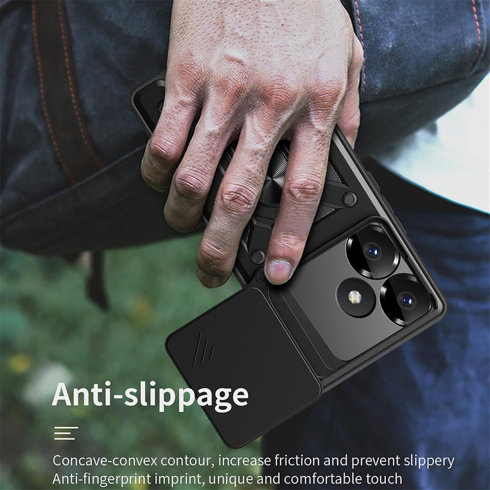Ovitek za Xiaomi Poco F6, Techsuit, CamShield, Črn