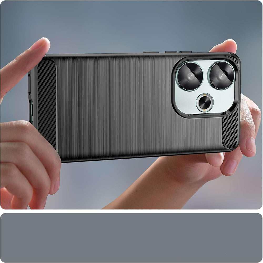 Ovitek za Xiaomi Poco F6, Techsuit, Karbon, Črn