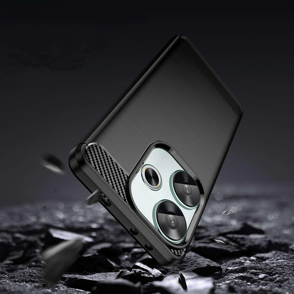 Ovitek za Xiaomi Poco F6, Techsuit, Karbon, Črn