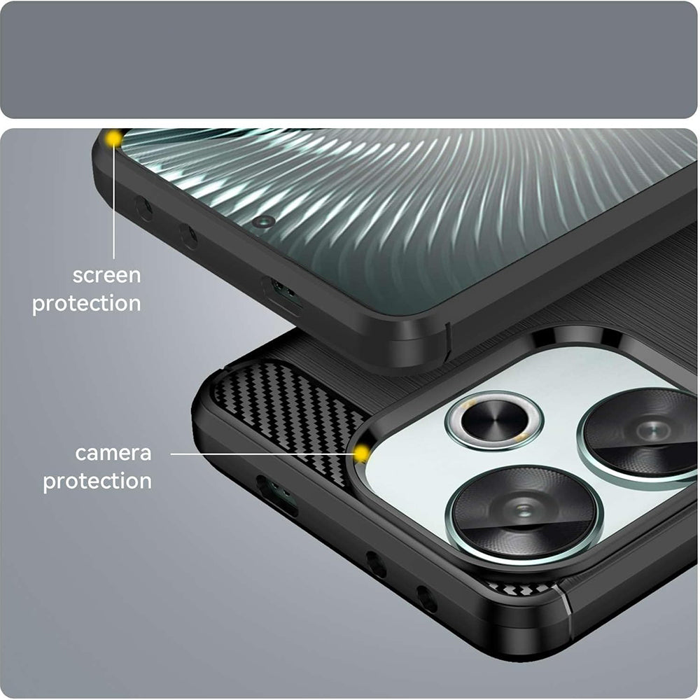 Ovitek za Xiaomi Poco F6, Techsuit, Karbon, Črn
