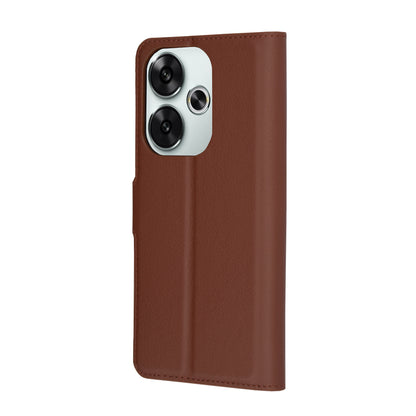 Ovitek za Xiaomi Poco F6, Techsuit, usnjeni folio, rjav