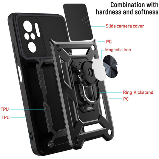 Ovitek za Xiaomi Poco M5s / Redmi Note 10S / Note 10, Techsuit, CamShield, Črn
