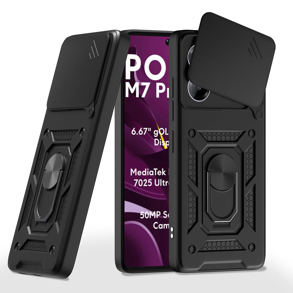 Ovitek za Xiaomi Poco M7 Pro 5G, Techsuit, CamShield, Črn