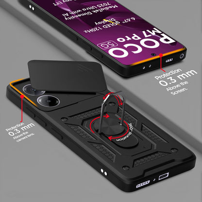Ovitek za Xiaomi Poco M7 Pro 5G, Techsuit, CamShield, Črn