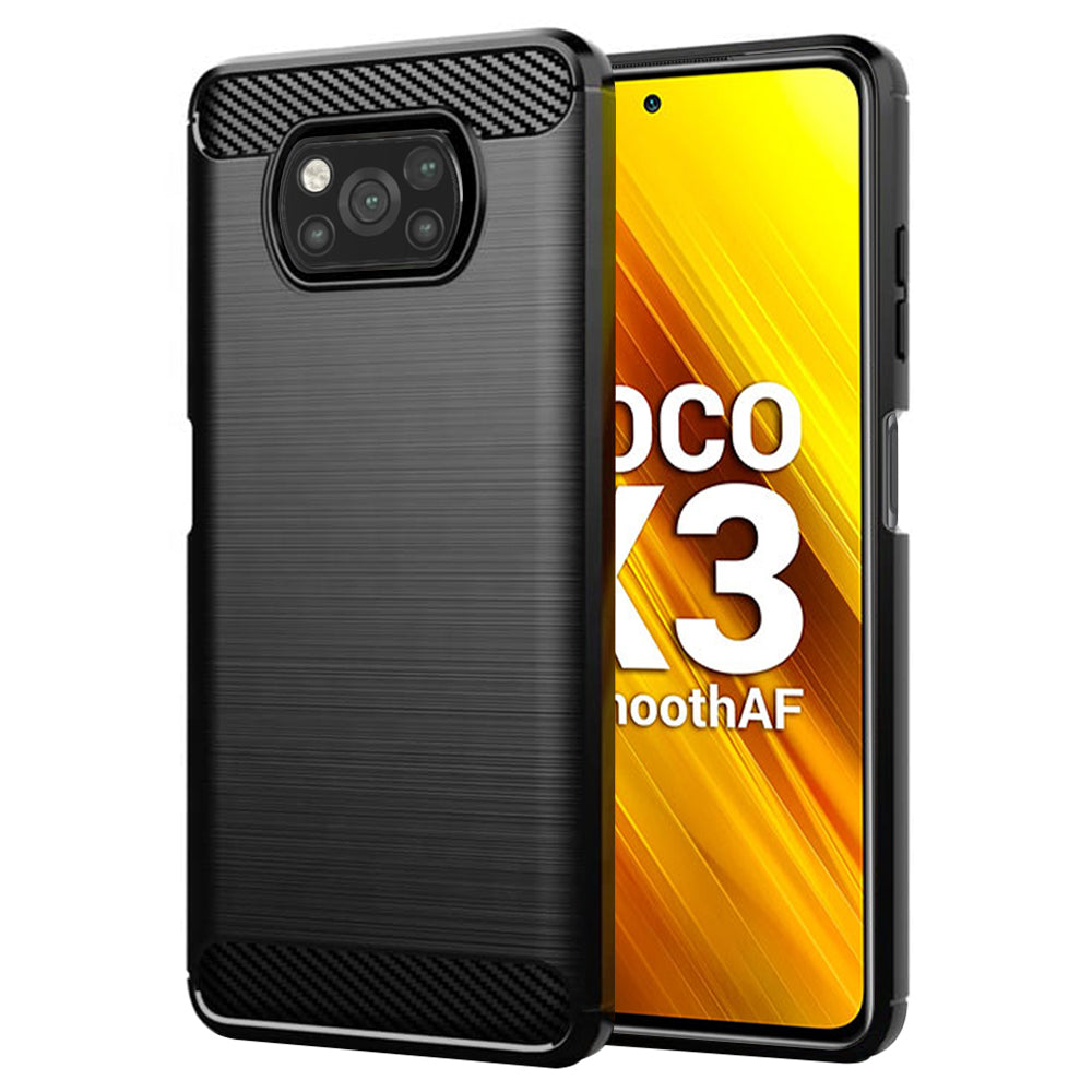 Ovitek za Xiaomi Poco X3 Pro / X3 NFC / X3, Techsuit, Karbon, Črn