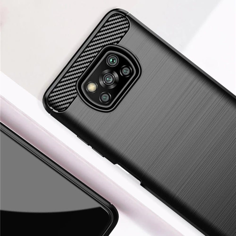 Ovitek za Xiaomi Poco X3 Pro / X3 NFC / X3, Techsuit, Karbon, Črn